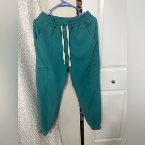 Figs Scrub Jogger Pants with Pink Drawstring